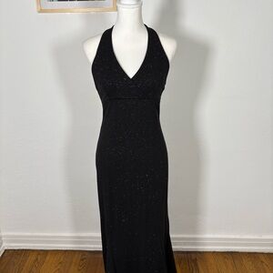 Y2k black sparkly formal gown